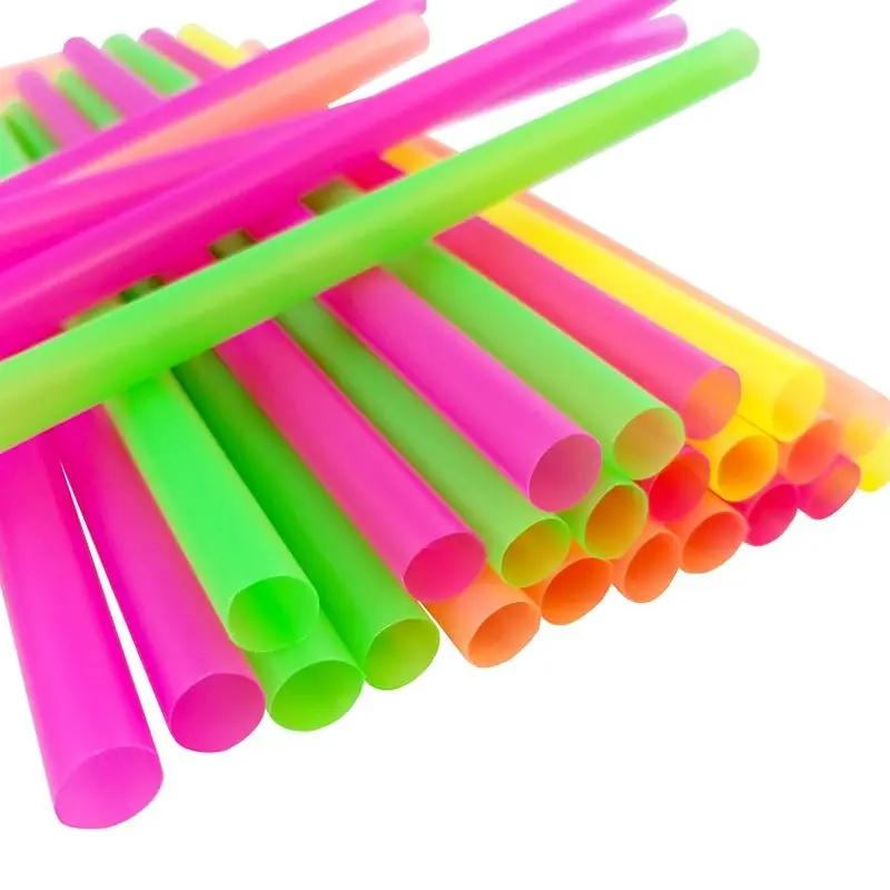 BarConic® Mammoth Straws - Assorted Neon Glowing Colors, 3 Sizes (10.5 in Variable Lengths), 200-Count Packs - Kitchen & Bar Utensils