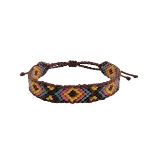 Unisex Macrame Woven Bracelet with Geometric Shapes