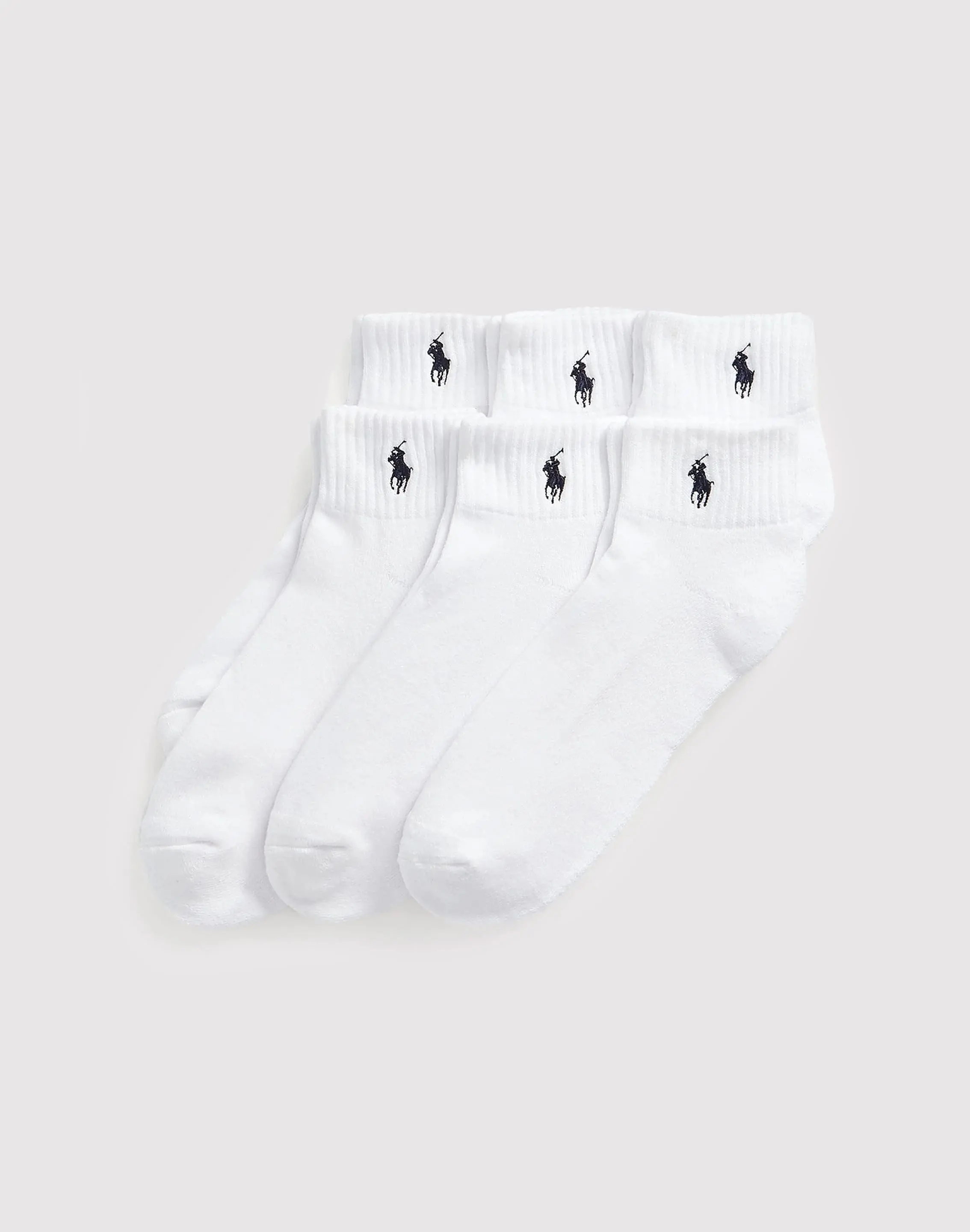 Mens Polo Ralph Lauren Ribbed Sport Quarter Socks 6-Pack