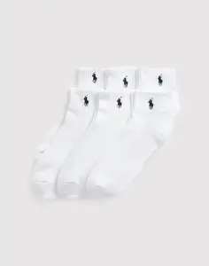 Polo Ralph Lauren Ribbed Sport Quarter Socks 6-Pack