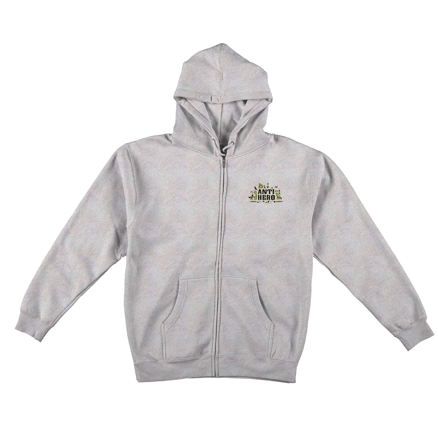 Anti Hero Skateboards Hoody Anti-Hiero Zip Grey Heather/Black/Yellow Grey