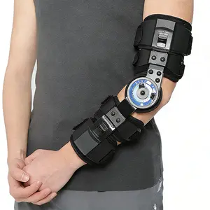 Hinged ROM Elbow Brace – Adjustable Post-Op Locking Support for Fracture & Tendon Repair – Telescoping Arm Splint with Locking Hinge Healthcare Hand Tool Bathroom