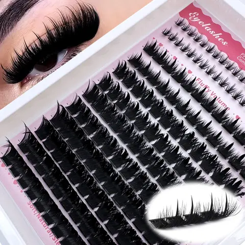 3-in-1 Lash Cluster Set, Spikes Lash Clusters Variety 300D/200D/160D/100D/60D Lower Eyelashes, Long 6-18 mm D Curl Volume Individual Lashes, DIY Spiky Manga Eyelash Extensions, Thick Fluffy Mink Strip Look, Volumized False Eyelashes