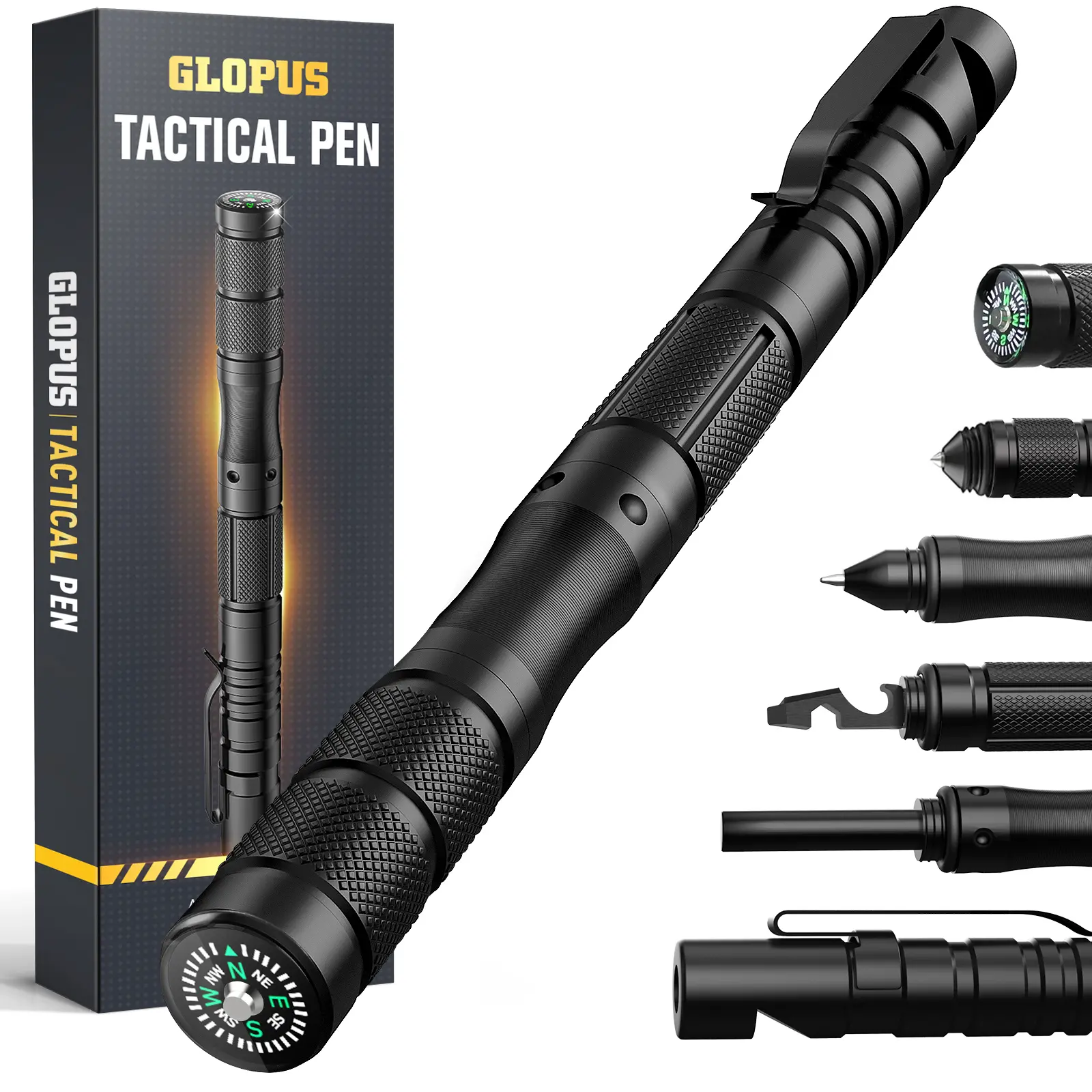9-in-1 Multi-Tool Emergency Pen - Heavy Duty EDC Gear with Fire Starter & Whistle | Practical Outdoor Survival Tool for Dad