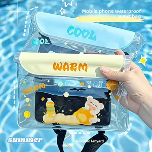 Mobile phone waterproof bag belt adjustable belt touch screen outdoor seaside swimming diving transparent mobile phone protective waist bag