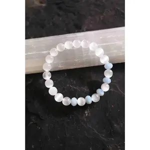 I Am Surrounded By Angels Selenite Bracelet
