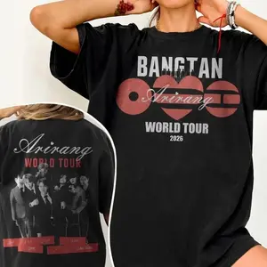 Bangtan Arirang Tour 2026 Unisex T-Shirt, Bangtan Signature Heart Kpop Army Oversized Tee, Ideal Gift for ARMY W