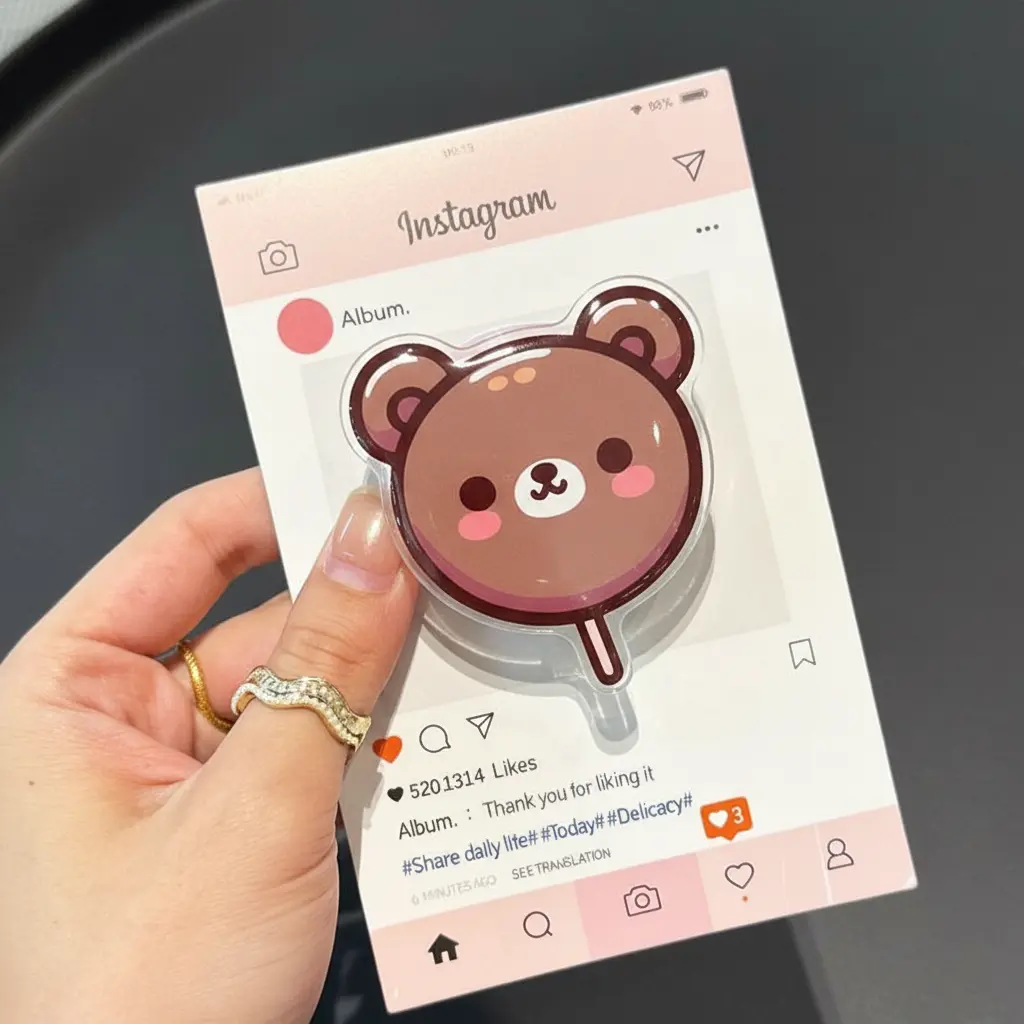 Cute Bear Magsafe Phone Grip, Magnetic Holder for Phone, E-Reader Acessory, Gift for Her