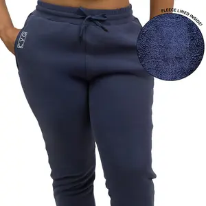 CVG Rest Day Sweatpants Fleece Lined Navy High Waist Leggings Soft Tracksuit All Seasons Athleisure Style Bottoms