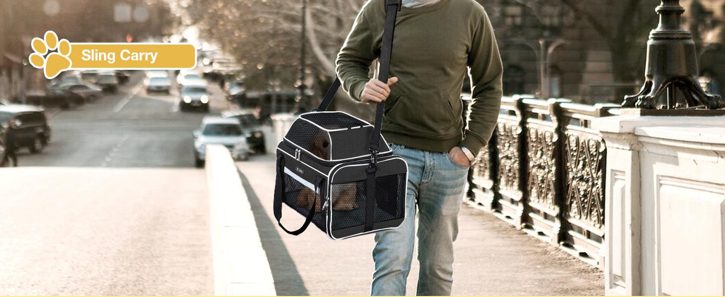 Lekereise Top-Expandable Pet Carrier 18x13x9.5 Inch Southwest Frontier Airline Approved Soft Sided Underseat to 15lbs Travel Carriers for Small Cats Dogs with Locking Safety Zippers Anti-Scratch Mesh