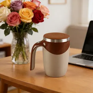 Automatic Magnetic Self Stirring Coffee Mug Rechargeable Stainless Steel Insulated Mixing Cup with Lid for Coffee Milk Tea Hot Chocolate and Protein Powder Christmas Gift