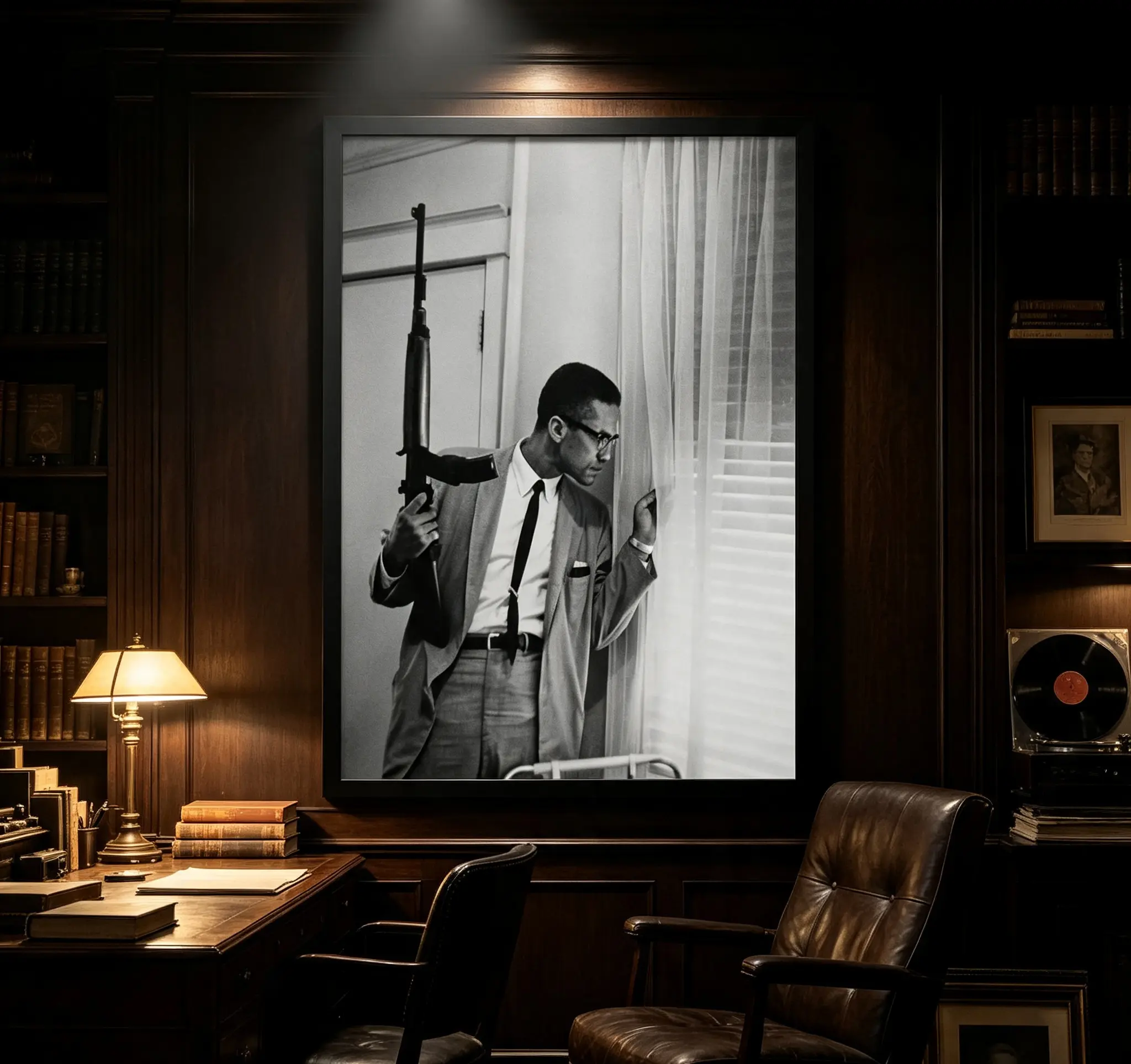 Malcolm X By Any Means Necessary Canvas Poster, Vintage Black History Wall Art, African American Civil Rights Print, Statement Home Decor for Bedroom Office Living Room