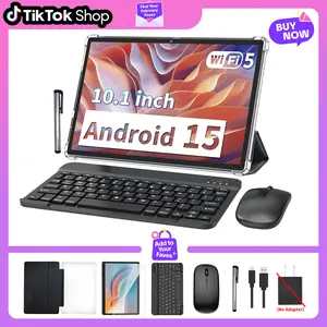 【TIKTOK GiftedInLove】PYNAREL Android 15 10.1 Inch Tablet, 2 in 1 Portable Device with Keyboard, Mouse, Case, Stylus, Dual Camera,  for Valentine’s Day Gift