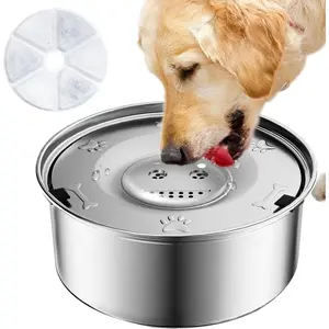 Non-Drip Dog Water Bowl, 3L Stainless Steel Anti-Slip Slow Feeder, No Leak Pet Drinking Cup, Ideal for Dogs & Cats