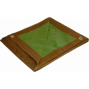10' x 20' Foremost Tarp 11020 Brown/Green Dry Top Brown/Green 7-Mil Full Size Reversible Tarp