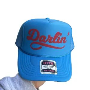 OTTO Cool Blue Hat Darlin' Puff Vinyl World Famous Fashion Brand Trucker Style Cap