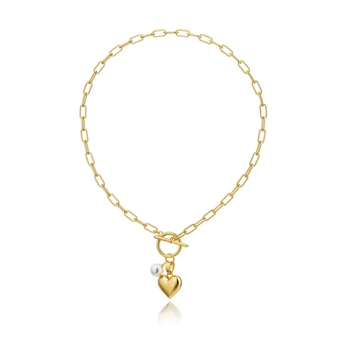 Tewiky Necklace for Women Trendy Layered Pendant Necklaces Dainty Chain Heart Paperclip Snake Necklace Thick T bar Coin Necklace for Women Jewelry For Valentine's Day Dainty Layering Jewelry Exquisite Chain Jewelry