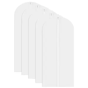 5-Pack Garment Bag Travel Suit Dress Storage Clear Cover Full Zipper Coat Carrier