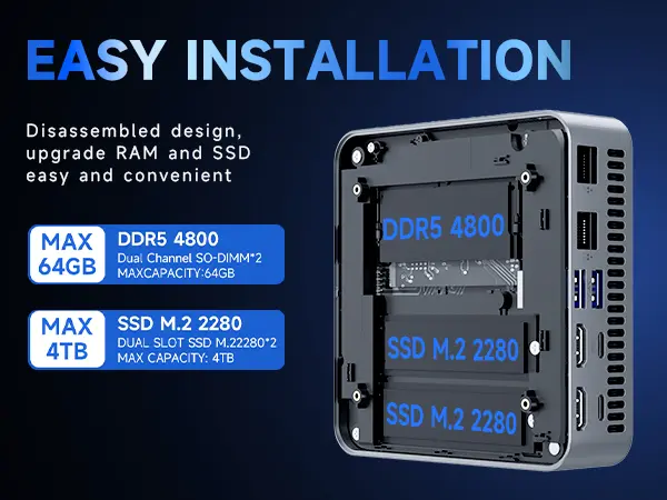 Kthin MID3 Mini PC, Intel Core i5-1340P, 16GB DDR5 RAM, 512G SSD