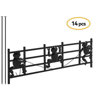 15-Panel Metal Wire Garden Fence, Rustproof Flower Bed Edging & Dog Barrier, Ideal for Yard Landscape & Outdoor Patio Decoration