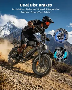 OUXI V8 Series Adult Electric Dirt Bike - 1500W Peak Power, 15/30AH Removable Battery, 20" Fat Tire, 7-Speed Gear, UL 2849 Certified Electric Off-Road Bicycle