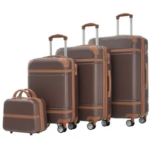Hard shell Luggage Sets 4 Pieces 20"+24"+28" Luggages and Cosmetic Case Spinner Suit case with TSA Lock Lightweight Expandable Duffel Bag