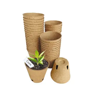 Peat Seedling Pots Set of 45, 3.15 Inch Biodegradable Peat Pots with 45 Plant Labels, Drainage Holes for Seeding