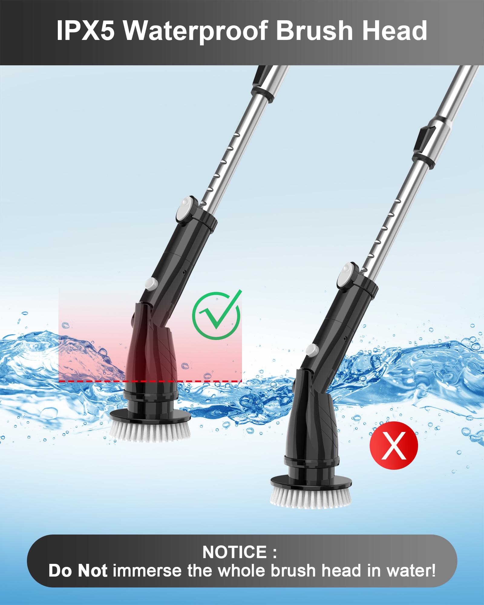 [Clearance sale]TASVAC Electric Spin Scrubber,5 Replaceable Heads, Adjustable Arm. Easily Scrubbing. 1.5H Power Bathroom Scrubber for Bathtub, Kitchen, Grout, Tile, Floor, Wall, Sink.