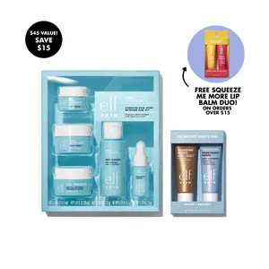 e.l.f.ing On-the-Go 7-Piece Travel Set - Holy Hydration! Skincare Mini Kit & Hottest Drops Duo for Hydrating & Brightening Skin Care