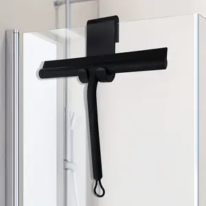 1pc Silicone Shower Squeegee with Resilient Loop & Hanging Hook - No-Drill Bathroom Cleaner for Glass Doors, Mirrors, Floors, Kitchen, Car - Durable, Easy to Use, Bathroom Cleaning Tool, Sleek Design, Flexible Design, Flexible Scrubber, Lowfigure Design,