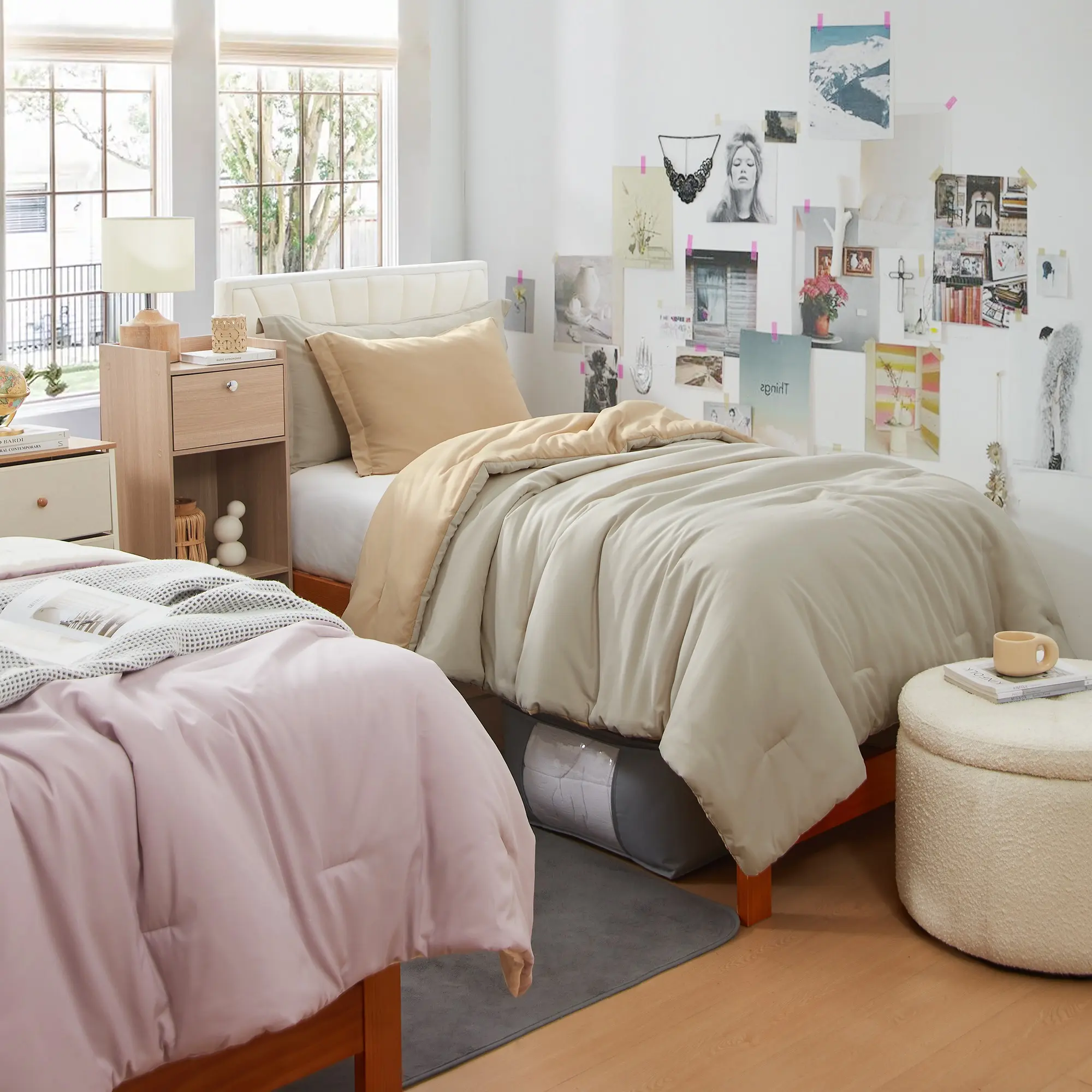 Dorm Haul - Cozy Twin XL College Comforter - Oat Milk/Marzipan