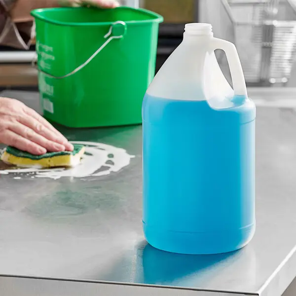 Gallon Jug 128oz Industrial Round Jugs 4 PACK w/caps