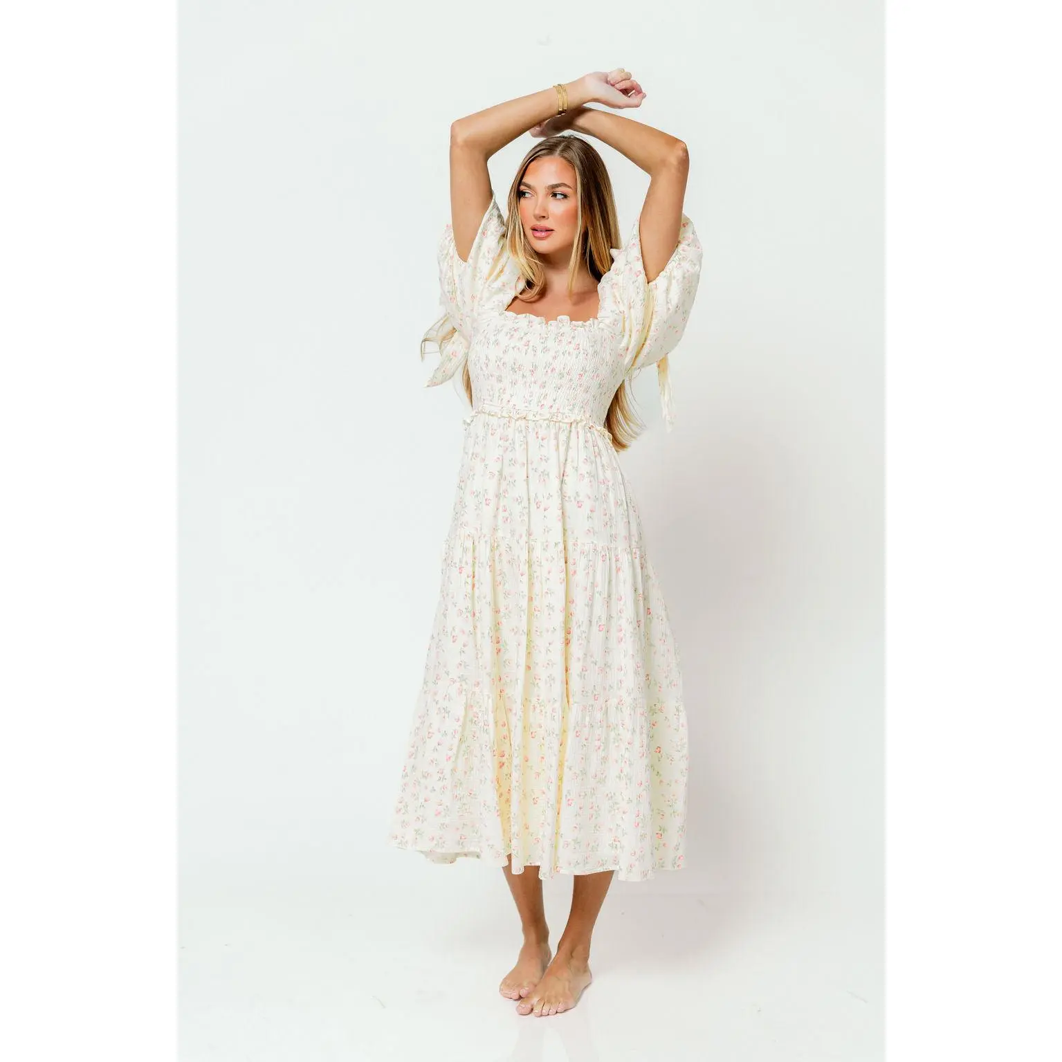 Elena 100% Cotton Midi Dress in Pink Tulip - Bump Friendly & Inclusive Sizing