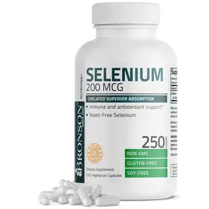 Bronson Selenium 200 mcg - Immune System Health Support, Antioxidant - Supplement, Edible, Capsules Fitness Dietary Healthcare Natural