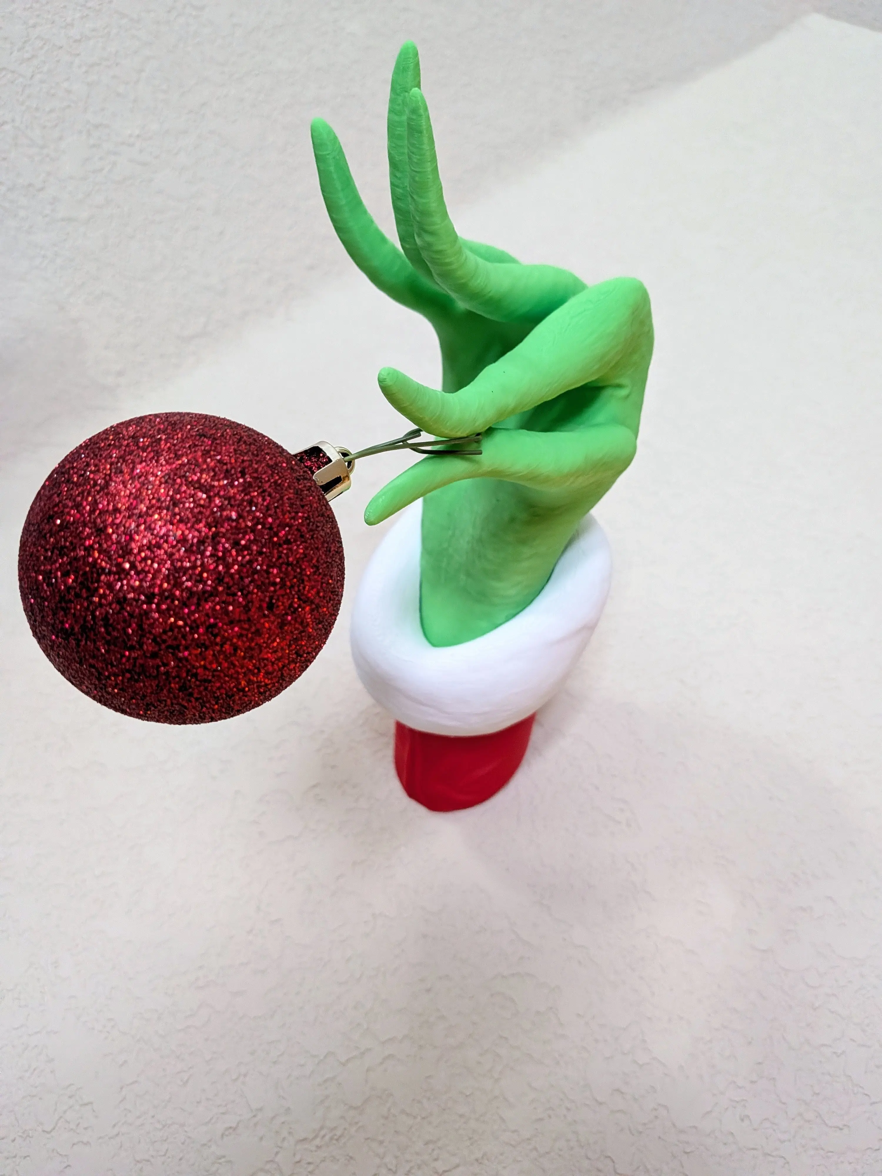 Christmas Decoration - Custom Print, 10 Inches from Base to Fingertip, Plastic Material, Festive Decoration