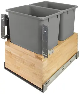 Hafele Premium Bottom-Mount Pullout Trash System with Soft Close and Door Mounting Brackets