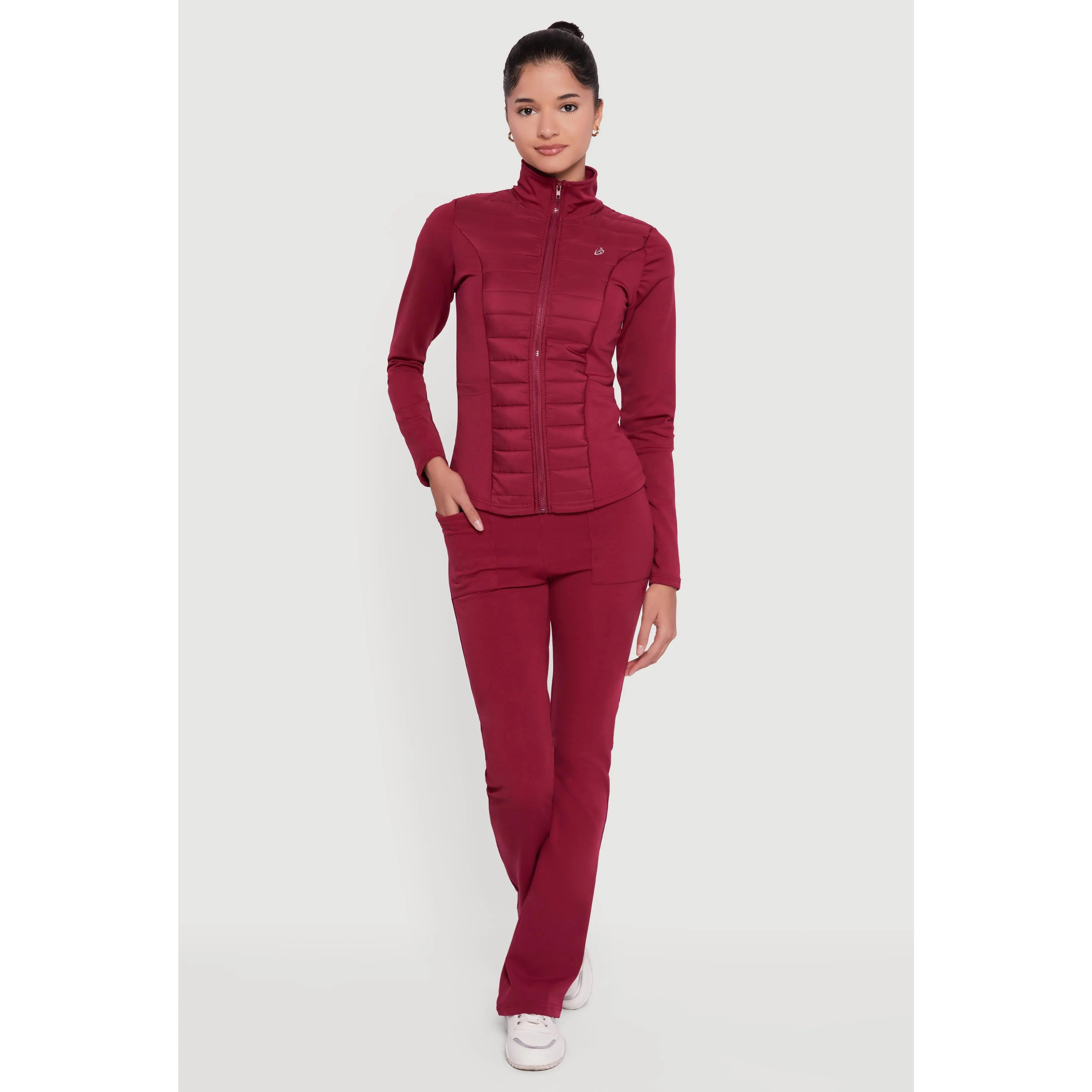 Slim Bootcut Active Pants with Front Pockets