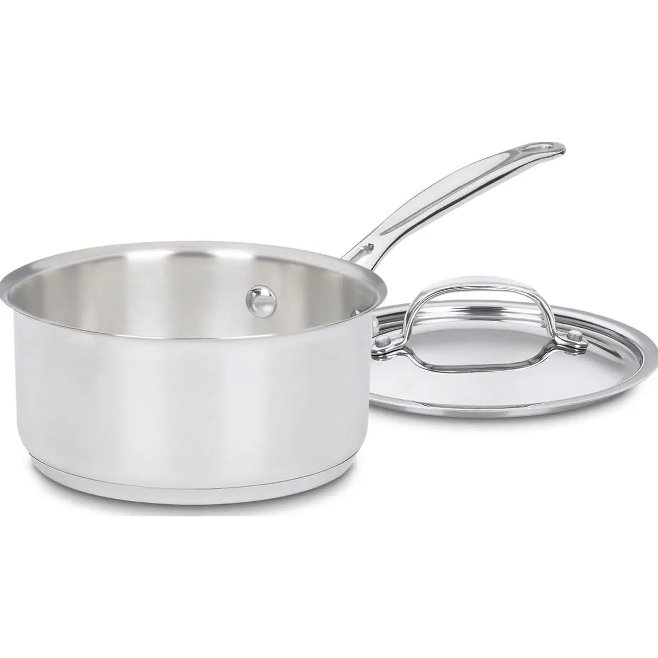 Sauce Pan with Cover, Stainless Steel Pot with Lid, Small Kitchen Pots, Dishwasher Safe, Compatible with Induction, Electric, Gas Cooktops, Oven Safe Saucepan, Cool Grip Handles