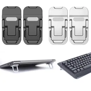 Adjustable Dual Angle Keyboard Stand, Computer Keyboard Riser, Self-Adhesive Laptop Holder, 2-Piece Set, Ergonomic Desk Accessory