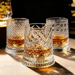 Luxury 360° Spinning Crystal Glass -Star-Cut Stress Relief Whiskey & Wine Glass,Elegant European Barware Gift, Rotating GlassCup Spinning Glass Cup Gift an illuminated base outdoorfun