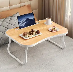 Portable Foldable Laptop Bed Table with Storage Drawers & Cup Holders Study Bed Desk for Sofa/Floor Office Convenient for Carrying Outside