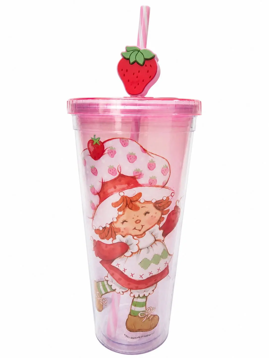 Strawberry Shortcake Portable Reusable Silicone Water Bottle, 24 oz Kitchenware Drinkware Cup