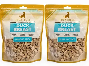 310g 100% Duck Breast Freeze-Dried 11oz/ 2 Pack , Healthy, Not Ground or Compressed, Grain-Free, High-Protein, Single-Ingredient Dog Treats , Cat Treats, Training Treats, Meal Topper, puppies and kittens friendly