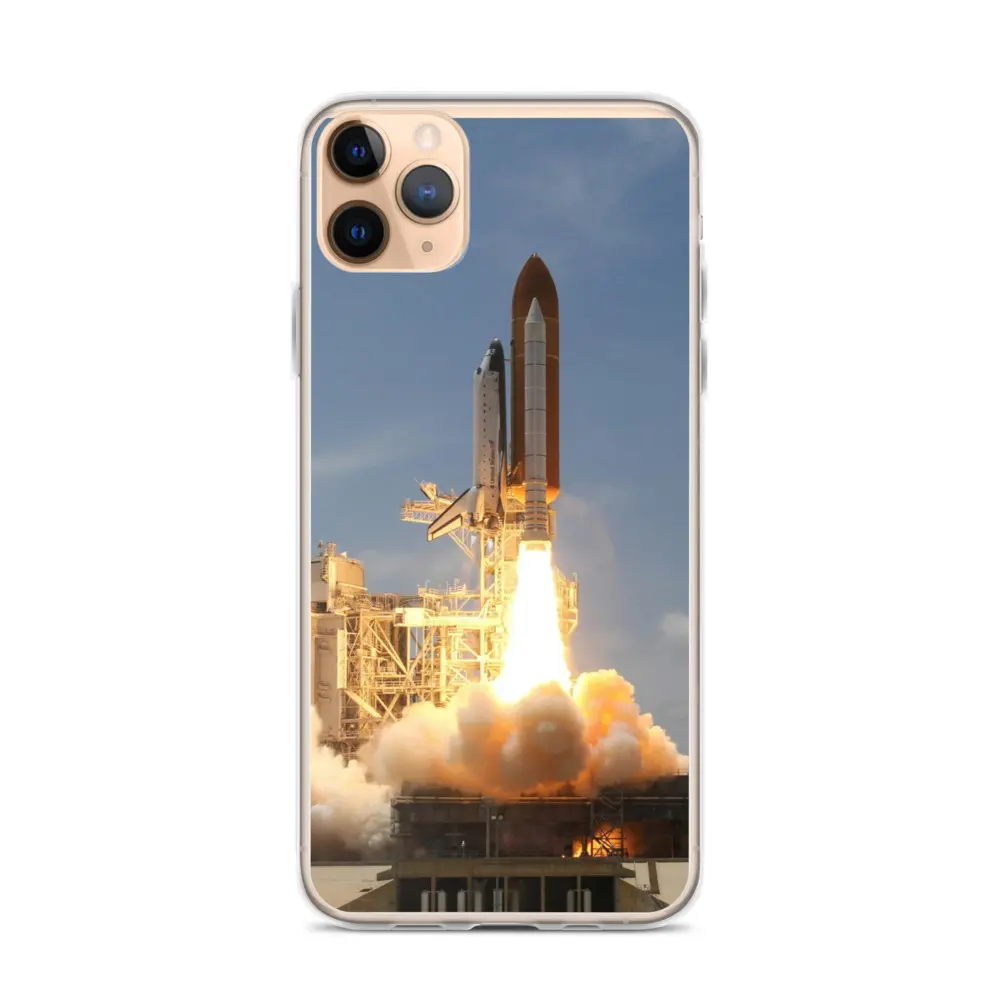 Clear Case for iPhone® SE 2020 - Protective Wireless Protector with Space Shuttle Launch Design - Shockproof & Casing Cover - Easy On/Off - Compatible with Wireless Charging