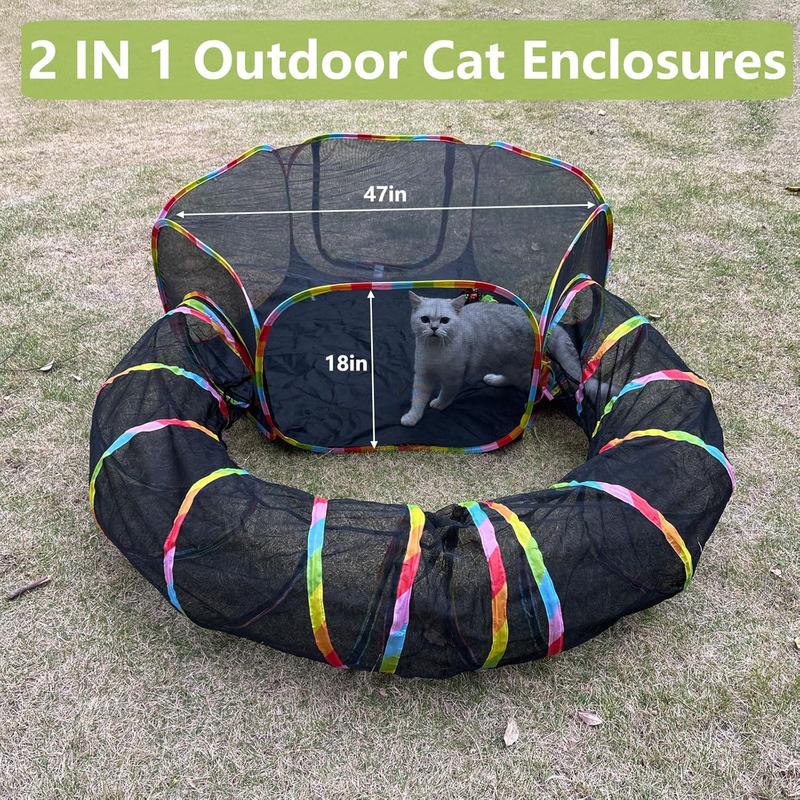 Outdoor Enclosures, Playground Portable Mesh Tent, Outside Circle Playpen Tunnel for Kitty, , Puppy and Small Outdoor Enclosures, Playground Portable Mesh Tent, Outside Circle Playpen Tunnel for Kitty, , Puppy and Small