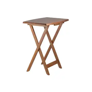 HomeStock 5Piece Dining Set 5Piece Oversize Dining Table Set with Solid Teak Finish Curved Sides Rounded Corners and Sturdy Stand, furniture for apartments