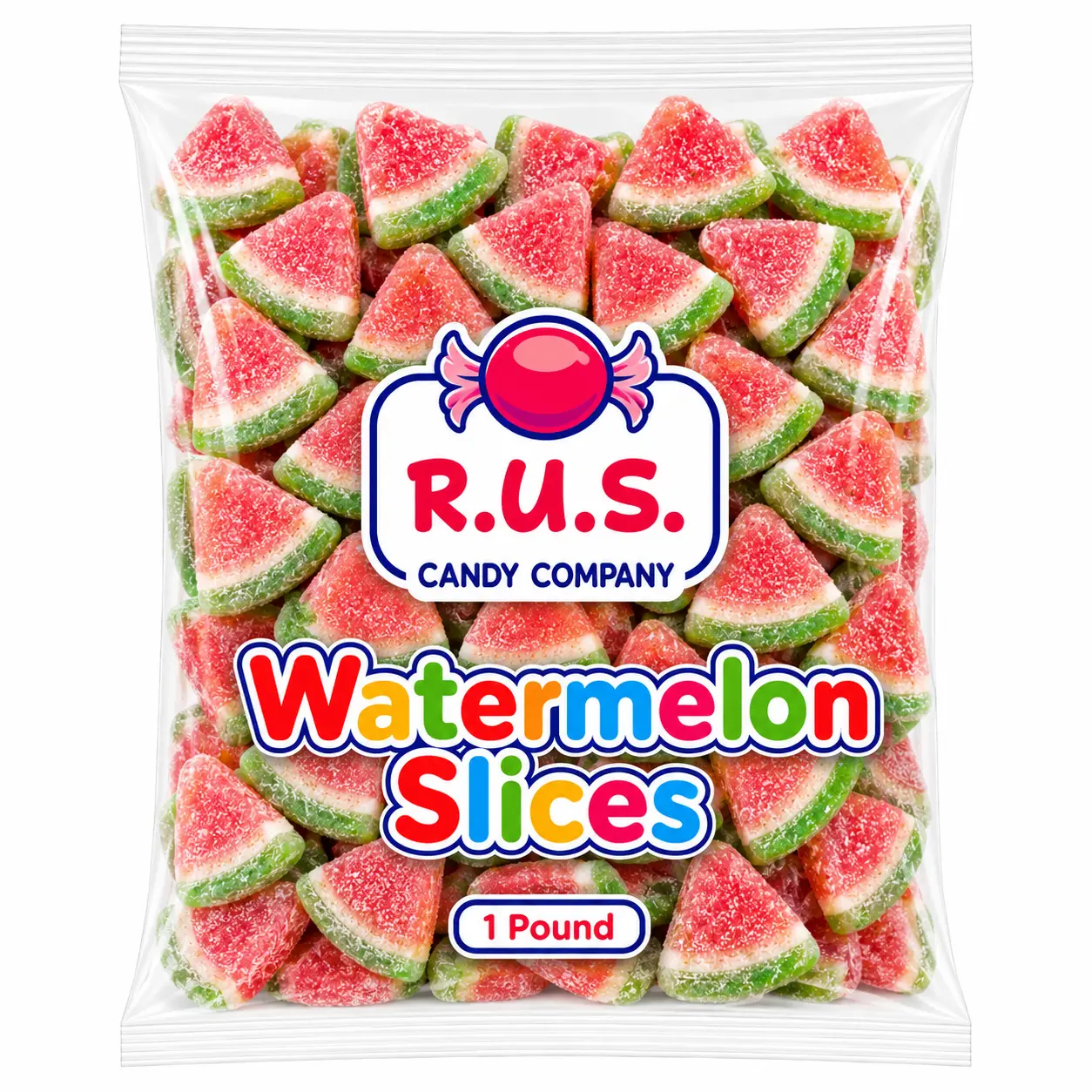 Watermelon Fruit Slices Candy, Bulk 1 lb - Soft Chewy Gummy Candy for Parties, Kids - Approx 35 Pieces Per Bag