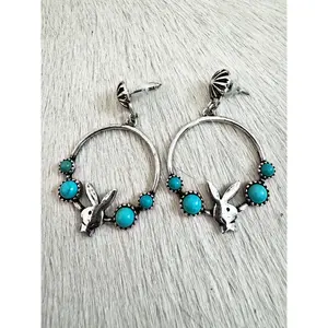 Circle Bunny Earrings