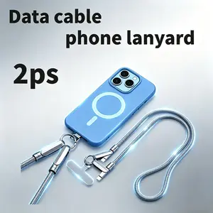 GXLHR Fast Charging Cable Multifunctional Mobile Phone LanyardTwo-in-one phone strap and charging cable Charging Cable, Suitable for Iphone, for Ipad, Xiaomi, Oneplus And Other Devices, Also Suitable for Mobile Phones, Tablets, And Laptops