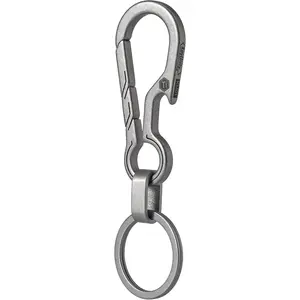 KM01 Titanium EDC  Clip with Bottle Opener, Quick Release Carabiner Key Ring Holder for Men